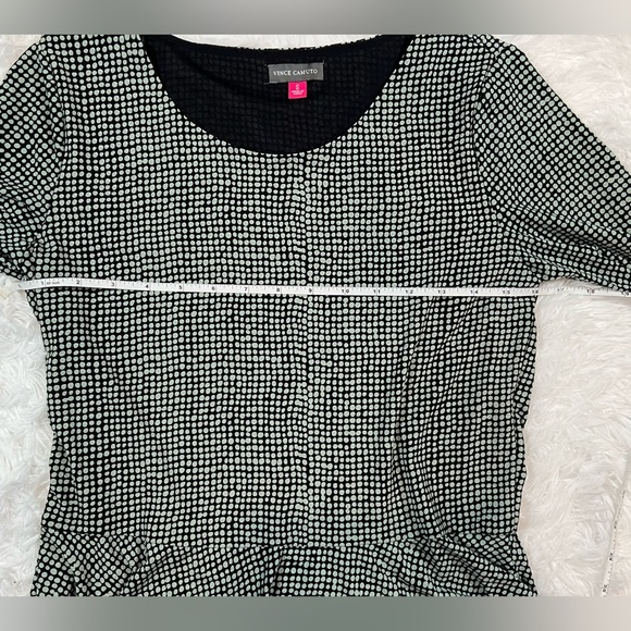 VINCE Camuto Black Mint Green Polka Dot Peplum Stretch small - Picture 5 of 7